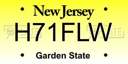 H71FLW New Jersey License Plate