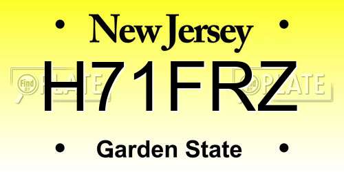 H71FRZ New Jersey License Plate