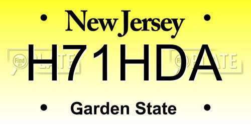H71HDA New Jersey License Plate