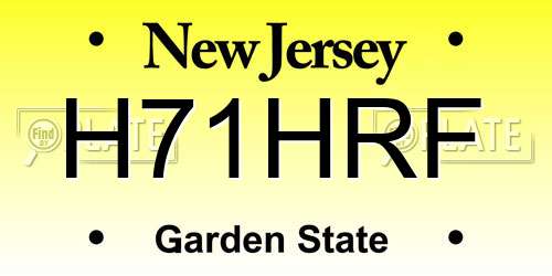 H71HRF New Jersey License Plate