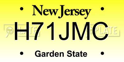 H71JMC New Jersey License Plate