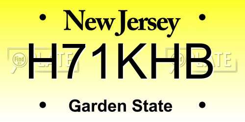 H71KHB New Jersey License Plate