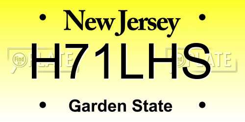 H71LHS New Jersey License Plate