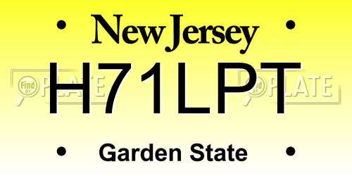 H71LPT New Jersey License Plate