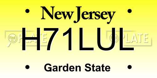 H71LUL New Jersey License Plate