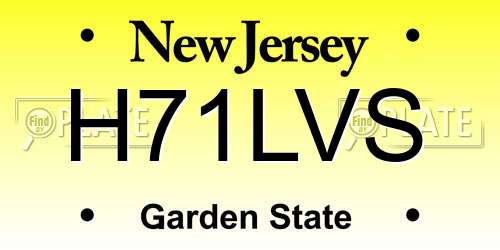 H71LVS New Jersey License Plate