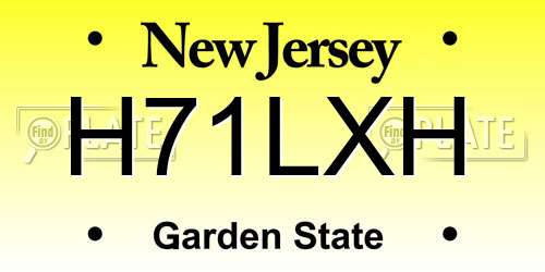 H71LXH New Jersey License Plate