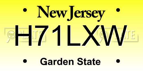 H71LXW New Jersey License Plate