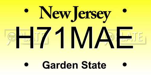 H71MAE New Jersey License Plate