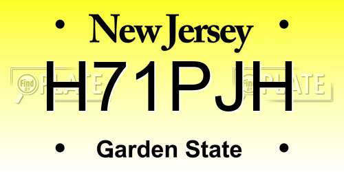 H71PJH New Jersey License Plate