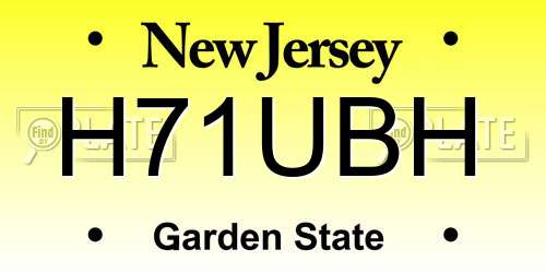 H71UBH New Jersey License Plate