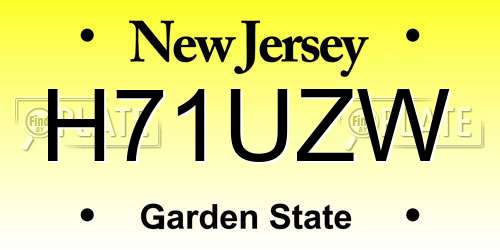 H71UZW New Jersey License Plate