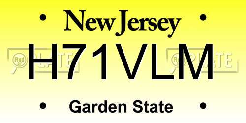 H71VLM New Jersey License Plate