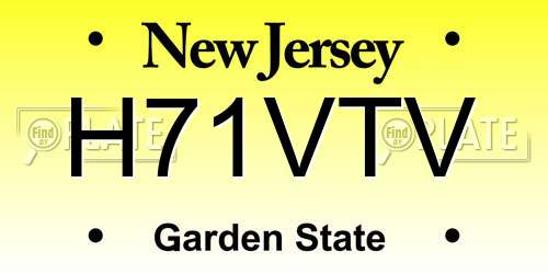 H71VTV New Jersey License Plate