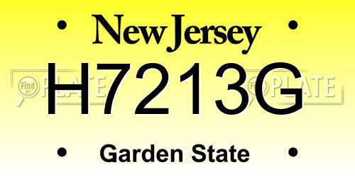 H7213G New Jersey License Plate