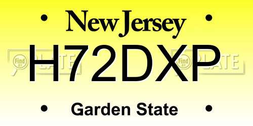 H72DXP New Jersey License Plate