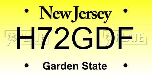 H72GDF New Jersey License Plate