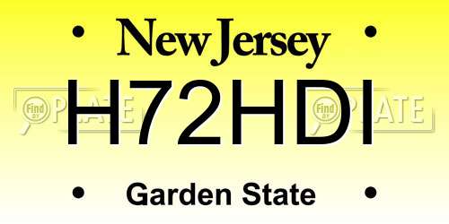 H72HDI New Jersey License Plate