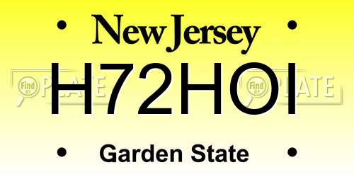 H72HOI New Jersey License Plate