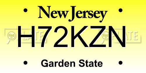 H72KZN New Jersey License Plate
