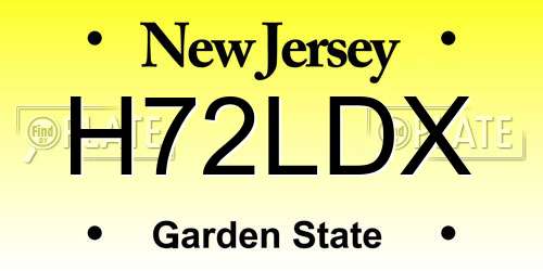 H72LDX New Jersey License Plate
