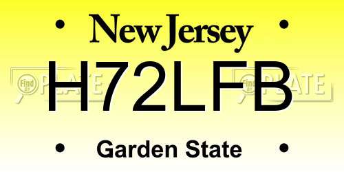H72LFB New Jersey License Plate
