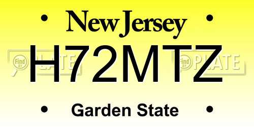 H72MTZ New Jersey License Plate