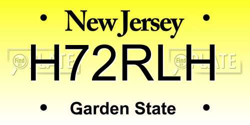 H72RLH New Jersey License Plate