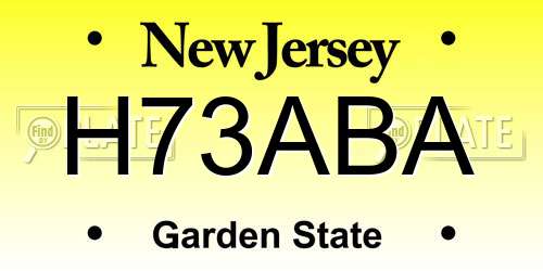 H73ABA New Jersey License Plate