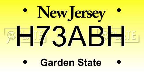 H73ABH New Jersey License Plate