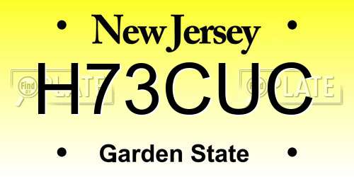 H73CUC New Jersey License Plate