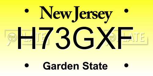 H73GXF New Jersey License Plate