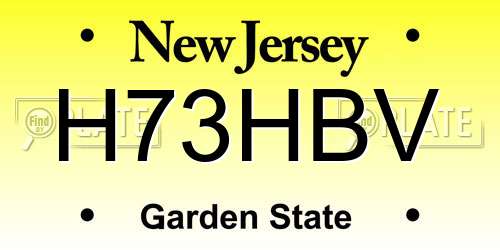 H73HBV New Jersey License Plate