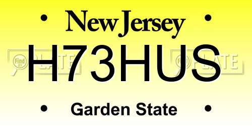 H73HUS New Jersey License Plate