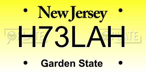 H73LAH New Jersey License Plate
