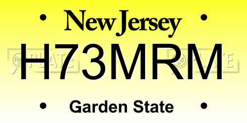 H73MRM New Jersey License Plate