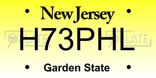 H73PHL New Jersey License Plate