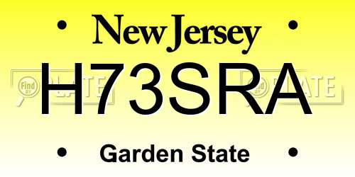 H73SRA New Jersey License Plate