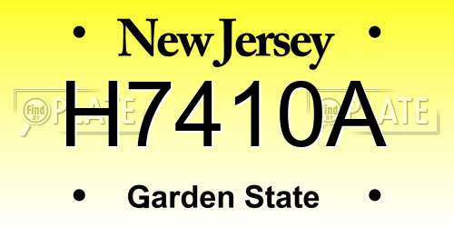 H7410A New Jersey License Plate