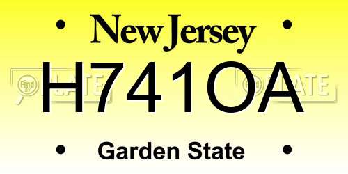 H741OA New Jersey License Plate