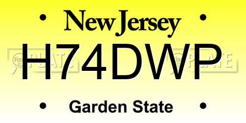 H74DWP New Jersey License Plate