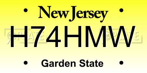 H74HMW New Jersey License Plate
