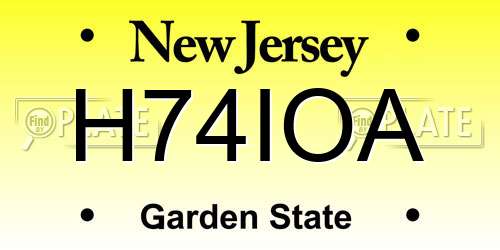 H74IOA New Jersey License Plate
