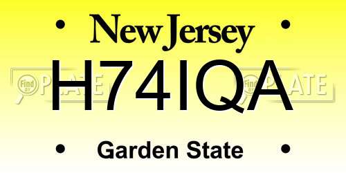 H74IQA New Jersey License Plate