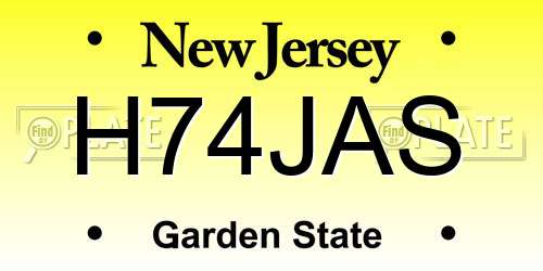 H74JAS New Jersey License Plate