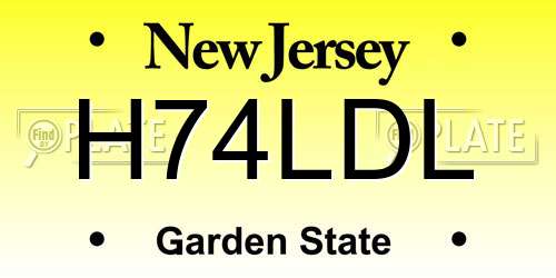 H74LDL New Jersey License Plate