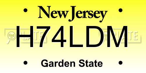 H74LDM New Jersey License Plate