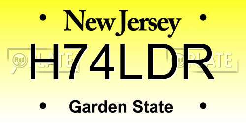 H74LDR New Jersey License Plate