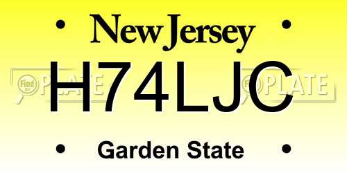 H74LJC New Jersey License Plate