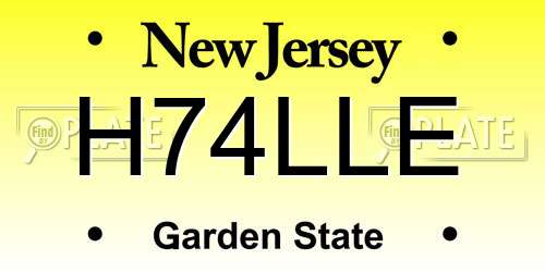 H74LLE New Jersey License Plate